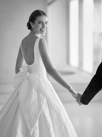 Bames – Rosa Clará Couture Brocade Two-Piece Wedding Dress with Bow