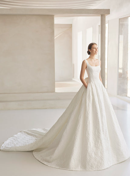 Bames – Rosa Clará Couture Brocade Two-Piece Wedding Dress with Bow