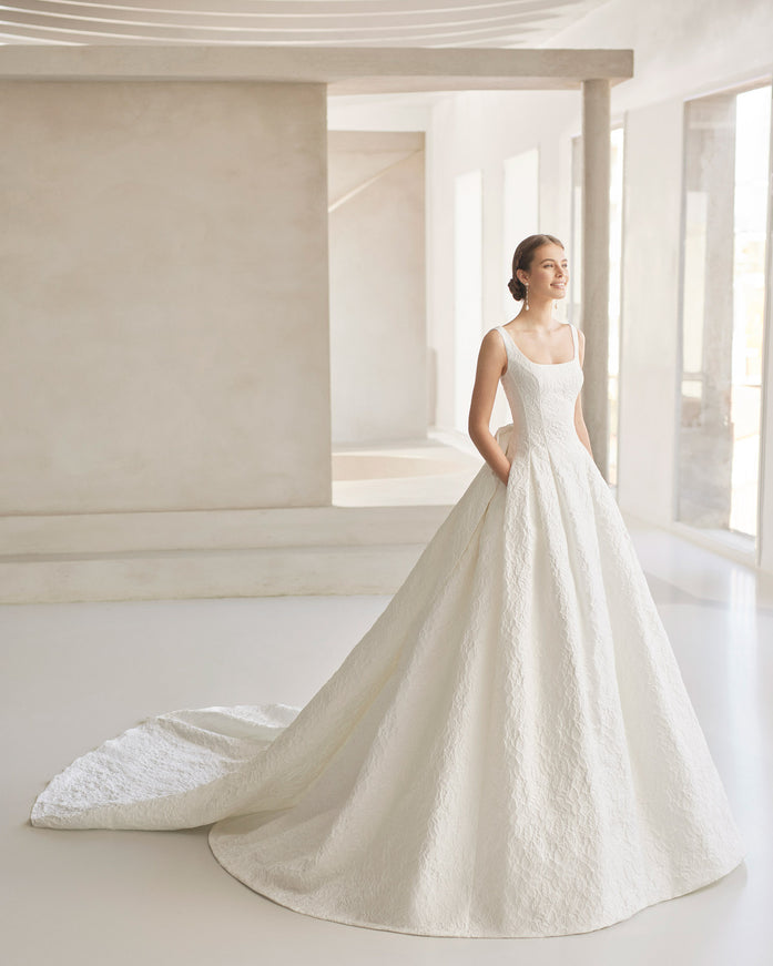 Bames – Rosa Clará Couture Brocade Two-Piece Wedding Dress with Bow