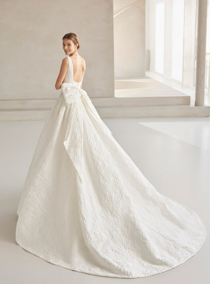 Bames – Rosa Clará Couture Brocade Two-Piece Wedding Dress with Bow
