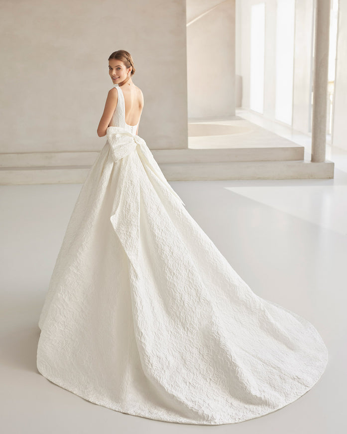 Bames – Rosa Clará Couture Brocade Two-Piece Wedding Dress with Bow