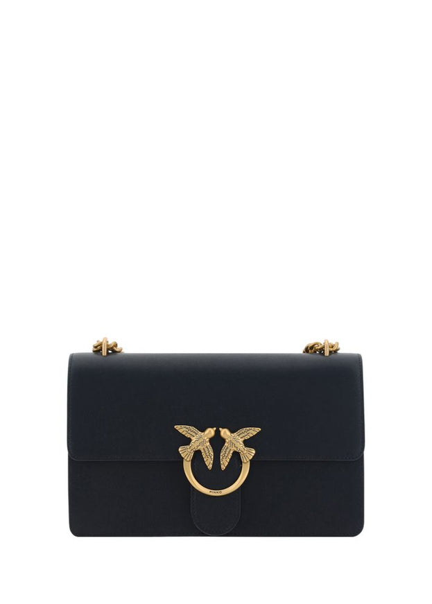 Pinko Love Shoulder Bag In Black Leather