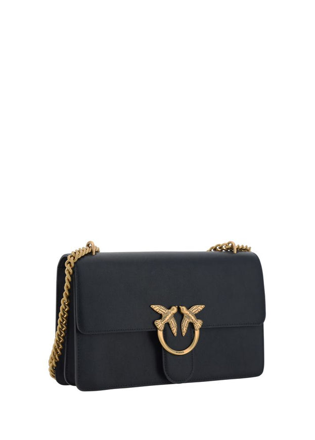 Pinko Love Shoulder Bag In Black Leather