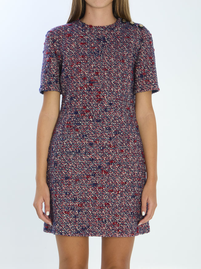 Gucci Wool Bouclé Dress Red