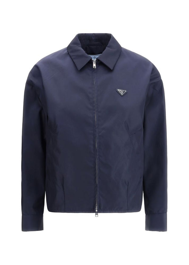 Prada Nylon Jacket In Navy Blue