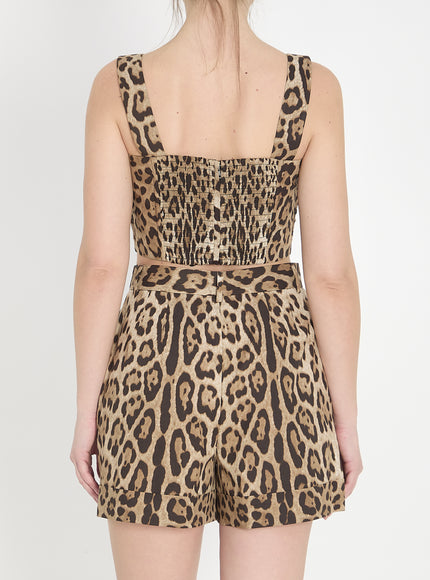 Dolce & Gabbana Leopard Print Poplin Top