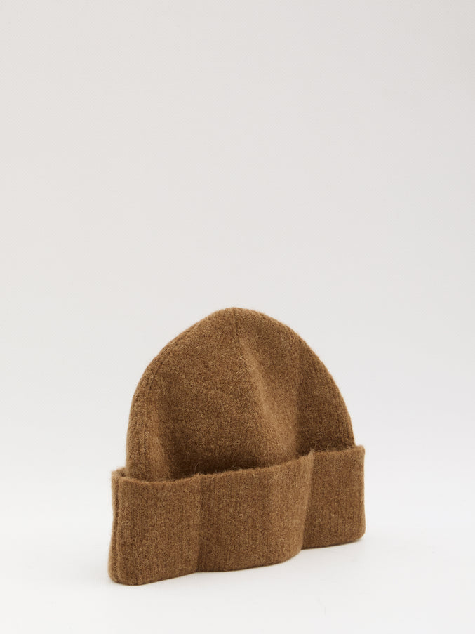 AMI Paris Ami de Coeur Beanie in Noisette Brown