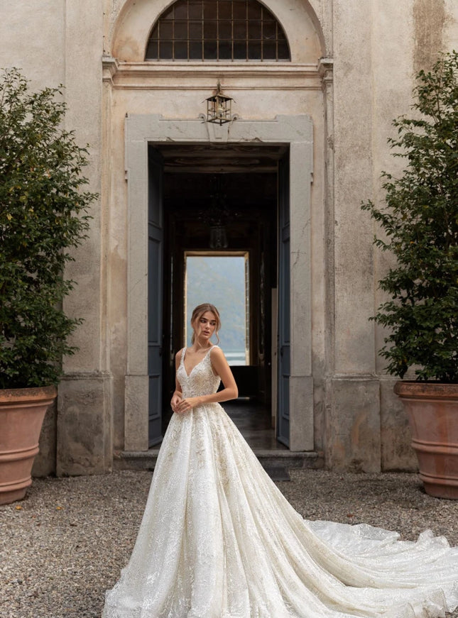 Allegra - Radiance V-Neck Beaded Wedding Gown