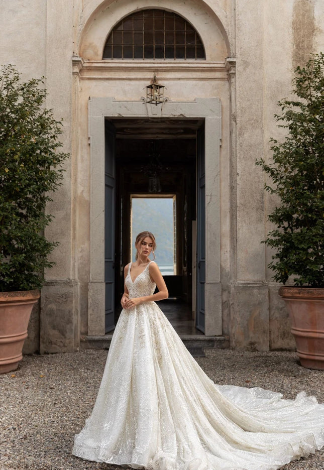 Allegra - Radiance V-Neck Beaded Wedding Gown
