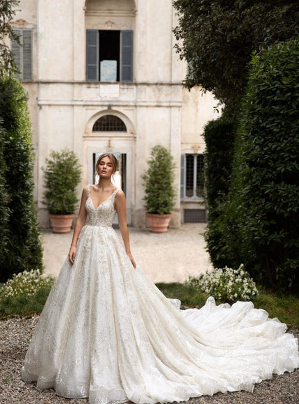 Allegra - Radiance V-Neck Beaded Wedding Gown