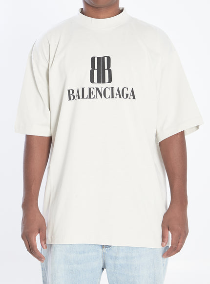 Balenciaga Bb T-shirt In Cotton Grey