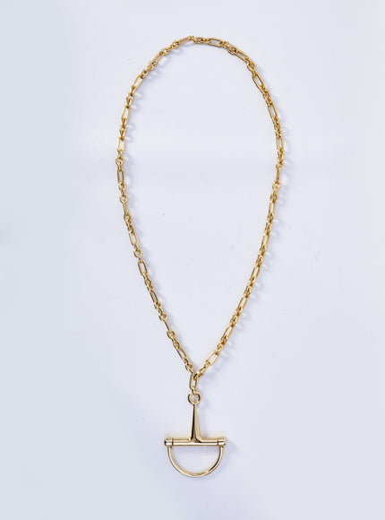 Gucci Half Horsebit Necklace QT Gold