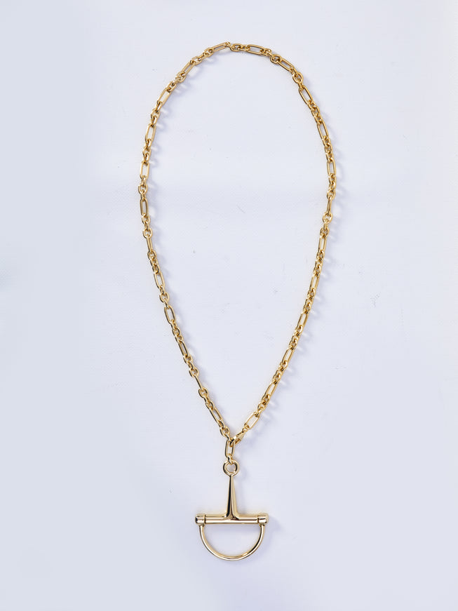 Gucci Half Horsebit Necklace QT Gold