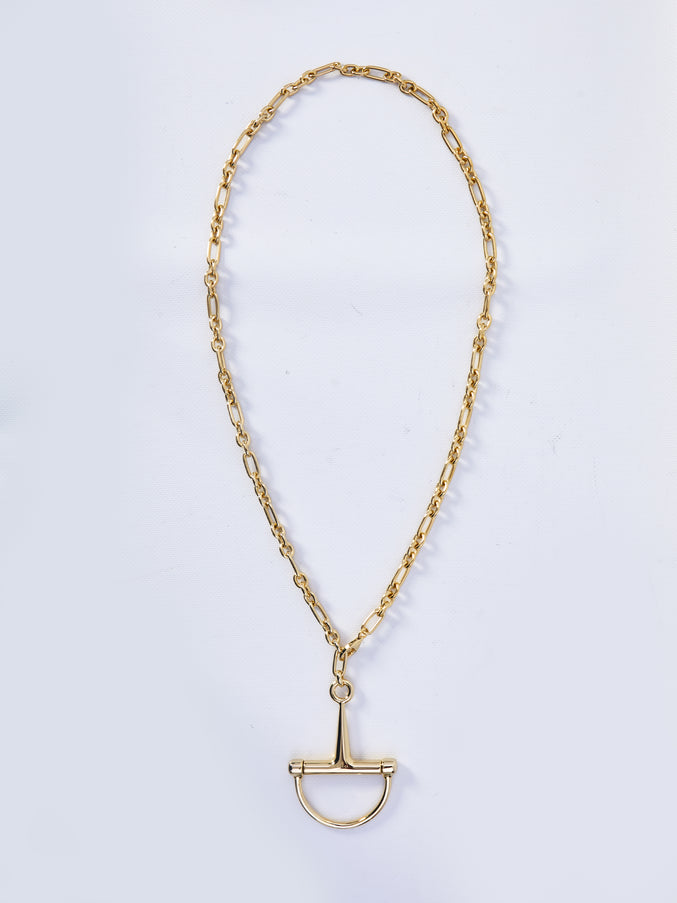 Gucci Half Horsebit Necklace QT Gold
