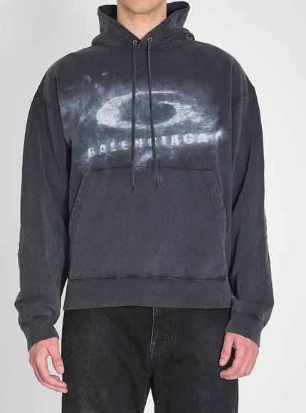 Balenciaga Washed Crayon Loop Hoodie Black