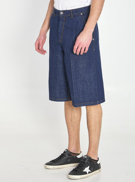 Ami Paris Denim Bermuda Shorts