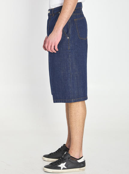 Ami Paris Denim Bermuda Shorts