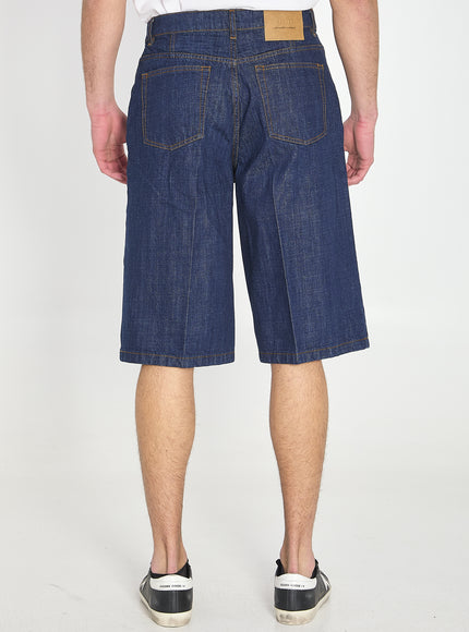 Ami Paris Denim Bermuda Shorts