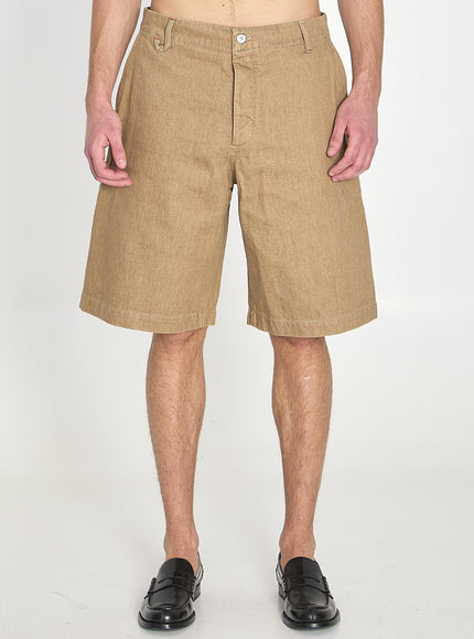 Jacquemus De-nimes Pastro Bermuda Shorts Beige