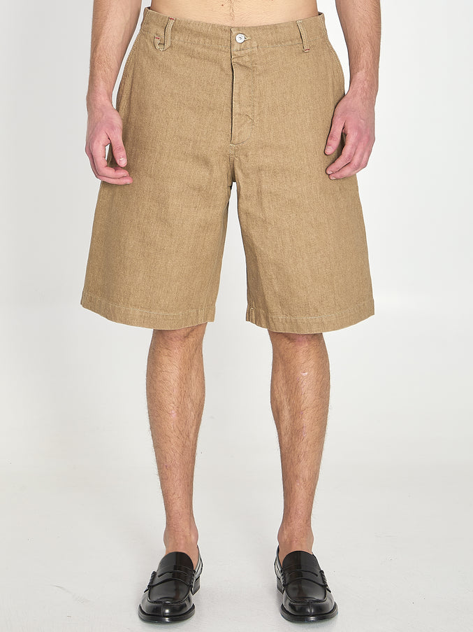 Jacquemus De-nimes Pastro Bermuda Shorts Beige
