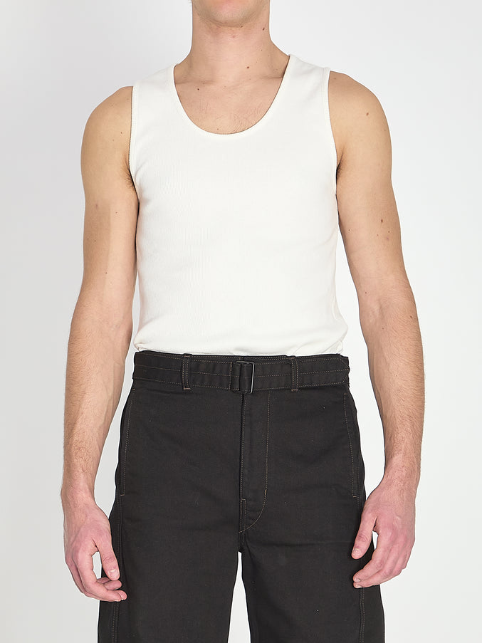 Lemaire Ribbed Tank Top Cream
