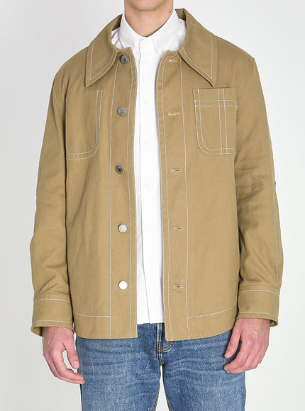 Ami Paris Cotton Worker Jacket Beige