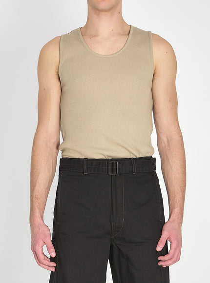 Lemaire Ribbed Tank Top Green