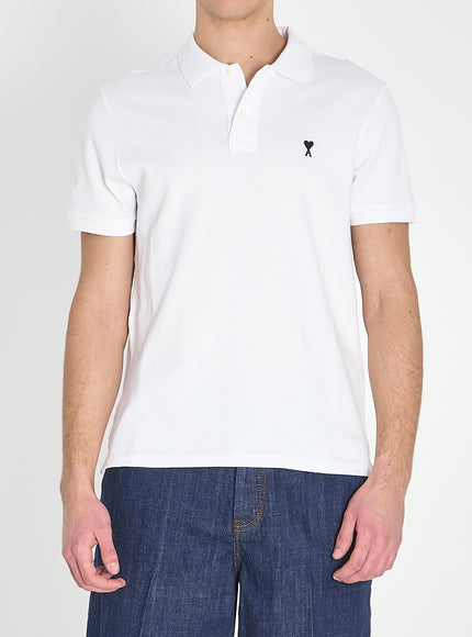 Ami Paris Ami De Coeur Polo White