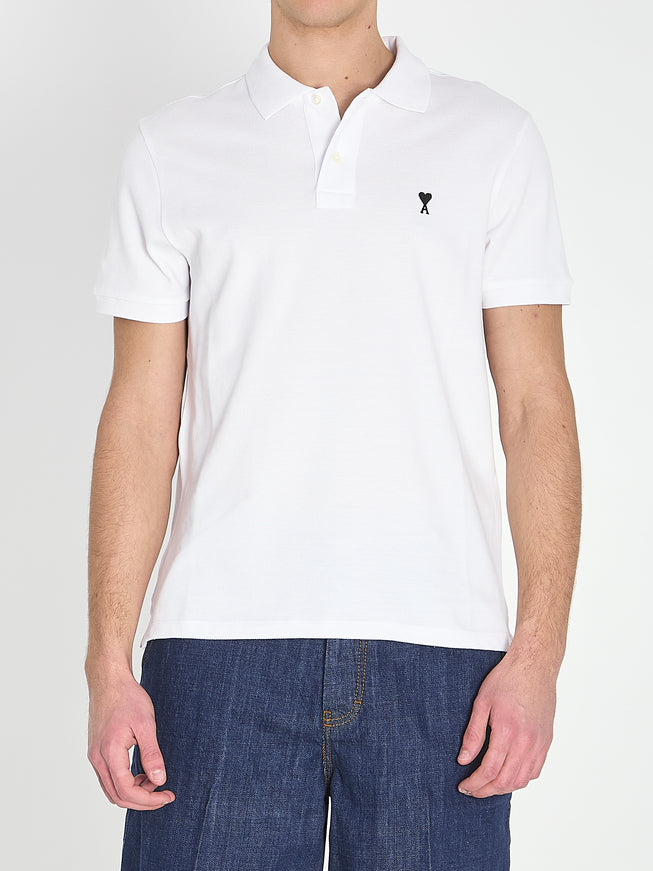 Ami Paris Ami De Coeur Polo White