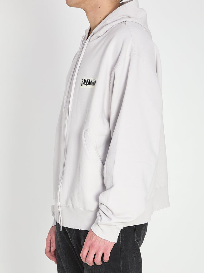 Balenciaga Masking Tape Zip-up Hoodie