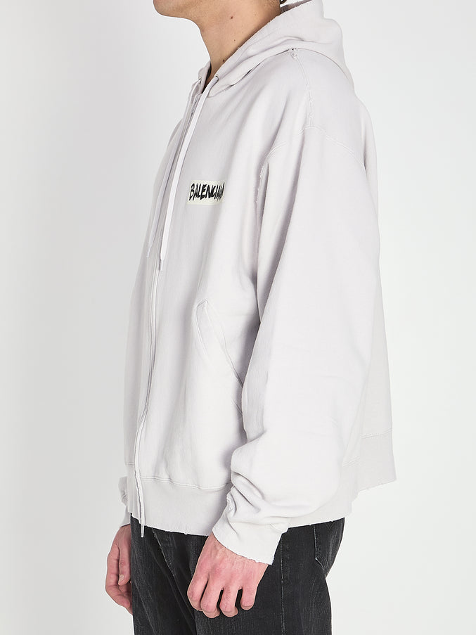 Balenciaga Masking Tape Zip-up Hoodie