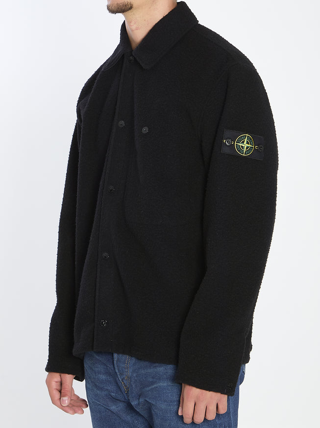 Stone Island Overshirt In Wool Blend