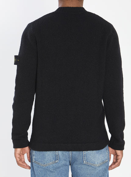 Stone Island Crew Neck Sweater With Brushed Texture.