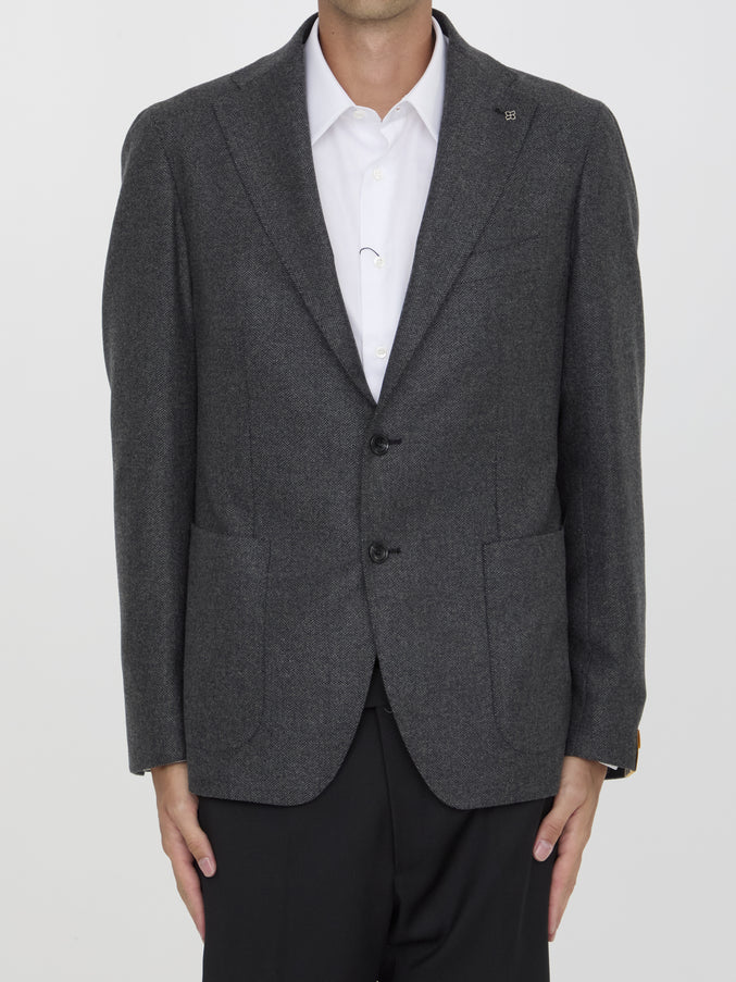 Tagliatore Wool And Cashmere Jacket Grey