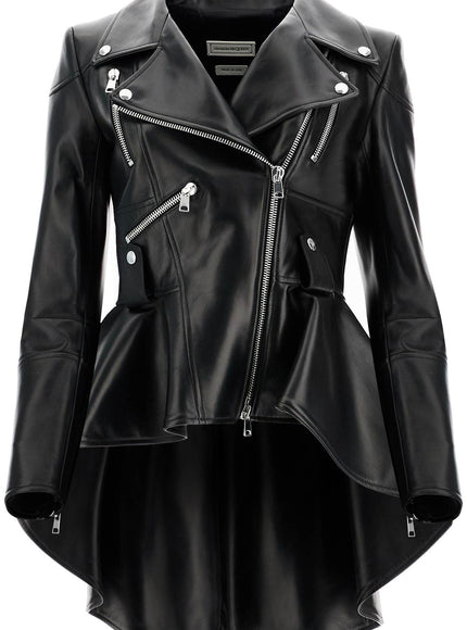 Alexander Mcqueen peplum leather biker jacket