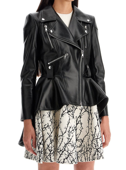 Alexander Mcqueen peplum leather biker jacket