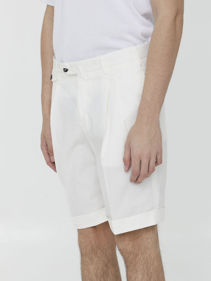 Pt Torino Seersucker Bermuda Shorts