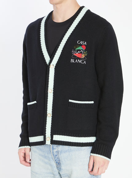 Casablanca Cardigan With Stacked Casa Mountain Temple Design