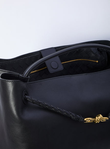 Bottega Veneta Black Large Andiamo Bag