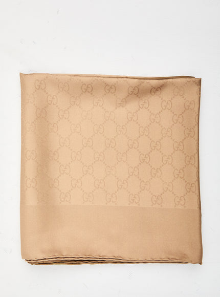 Gucci Printed Silk Carré QT Beige