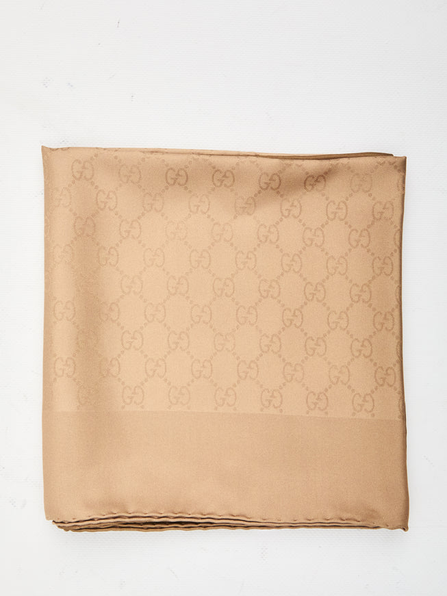 Gucci Printed Silk Carré QT Beige