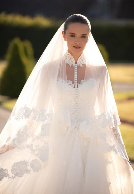 Louise Illusion Lace Long Sleeve A-Line Wedding Gown