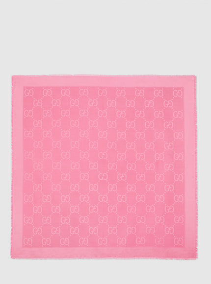 Gucci Pink Shawl With Gg Motif QT Pink