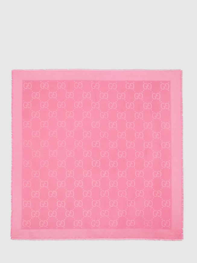 Gucci Pink Shawl With Gg Motif QT Pink
