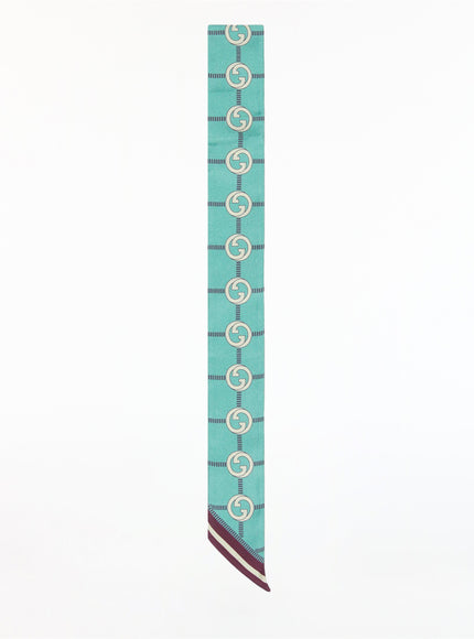 Gucci Gg Print Silk Bow