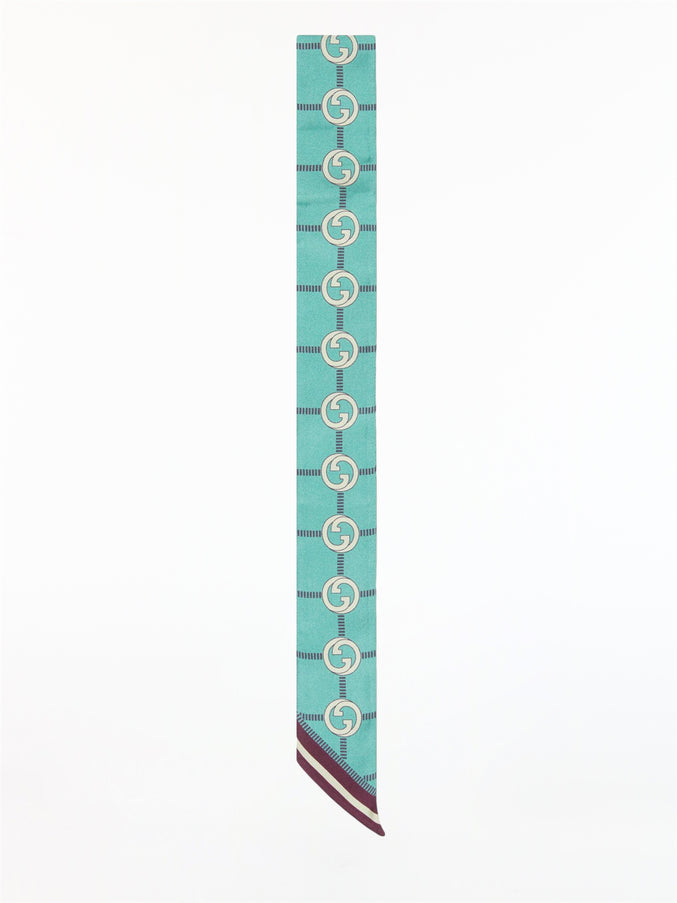 Gucci Gg Print Silk Bow