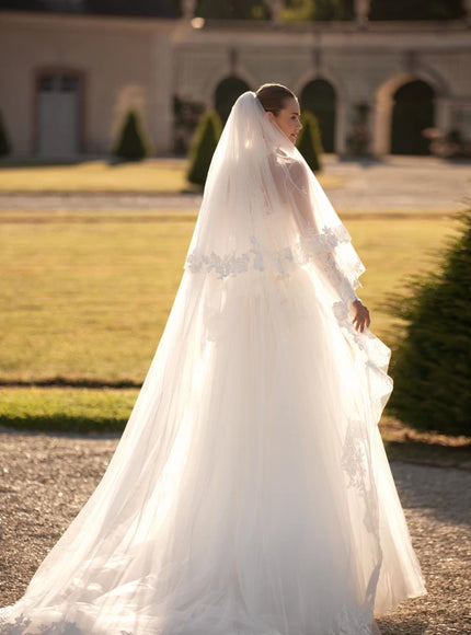 Louise Illusion Lace Long Sleeve A-Line Wedding Gown