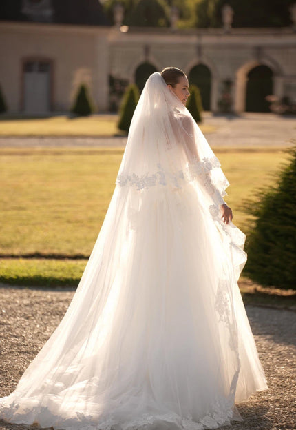 Louise Illusion Lace Long Sleeve A-Line Wedding Gown