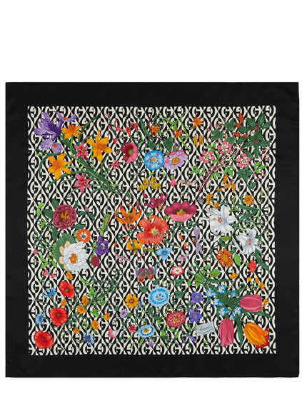 Gucci Silk Scarf Flora Print QT Multicolor