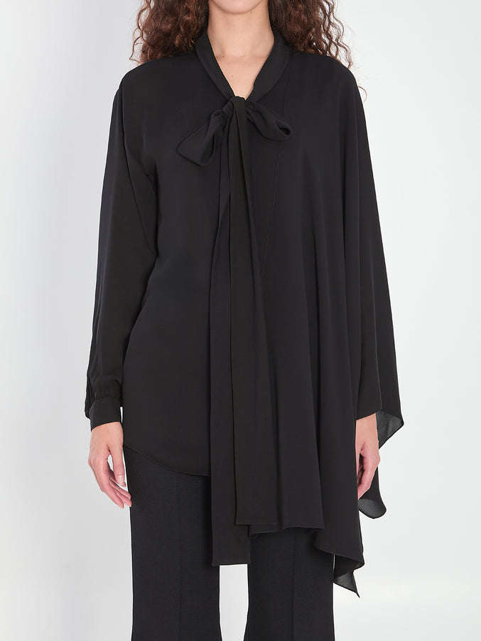 Balenciaga Scarf Blouse Black